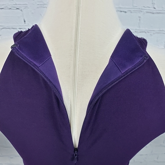 Jessica Howard Womens Formal Dress Size 4 Deep Purple Prom Flowy Evening Gown - Picture 5 of 13